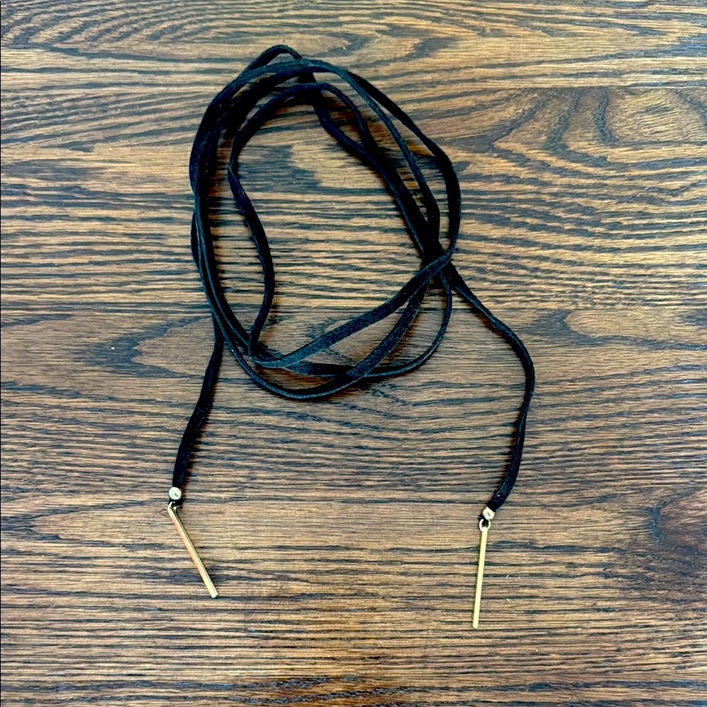 Black Suede Wrap Choker Necklace